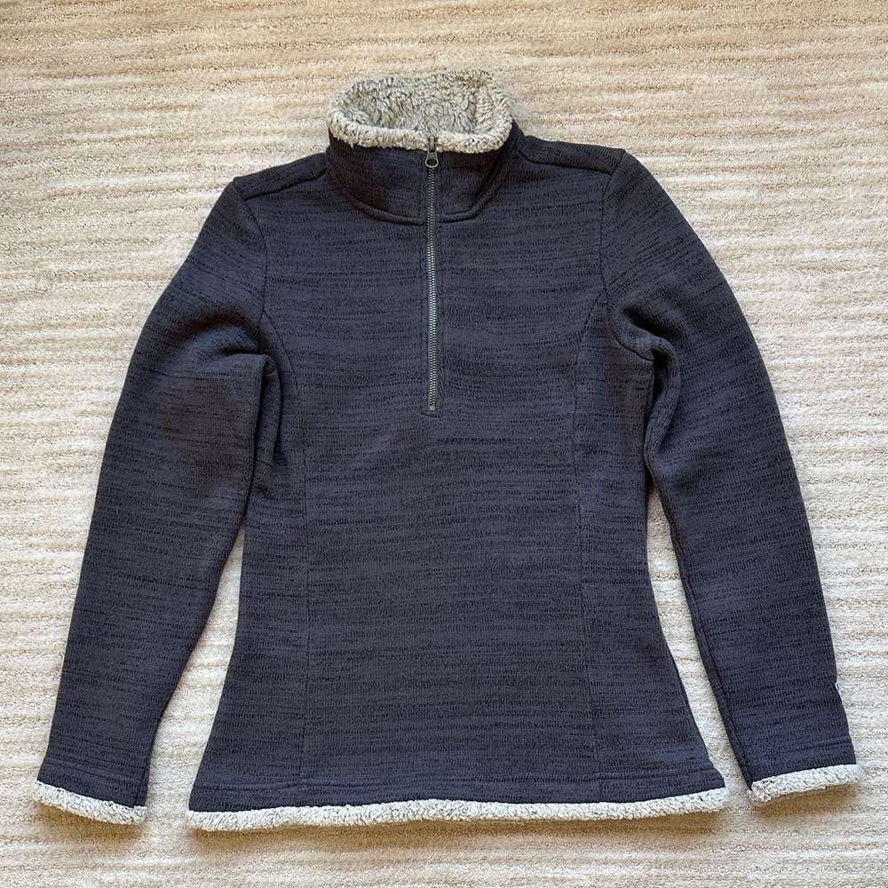 Kuhl Alaska Quarter-Zip Fleece Pullover Jacket Sweater Gray Size Small